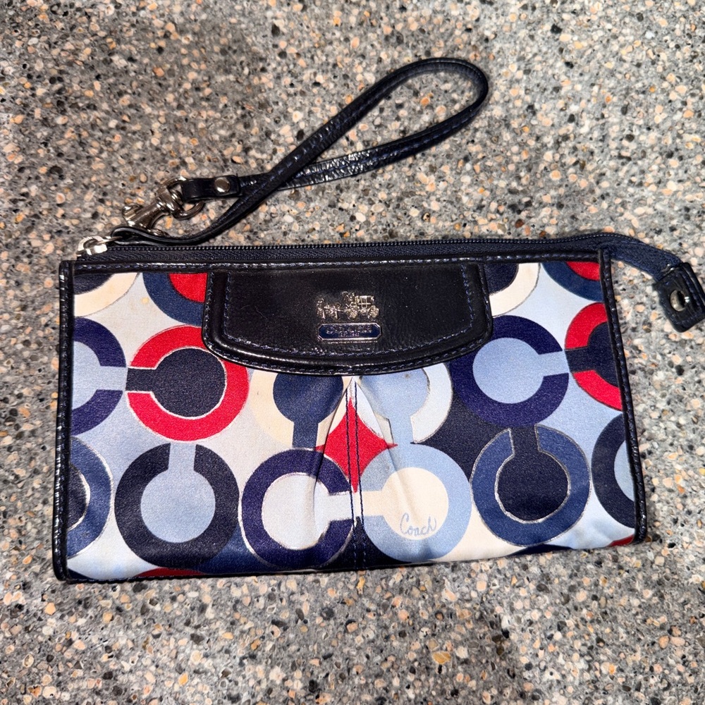 Coach Navy-Multi Patterned Wristlet